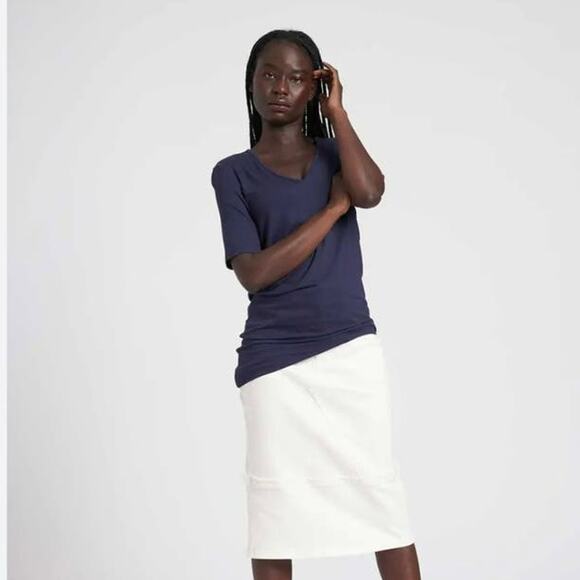 New Universal Standard Genevette jersey navy blue tunic blouse top size S(14) - Picture 12 of 12